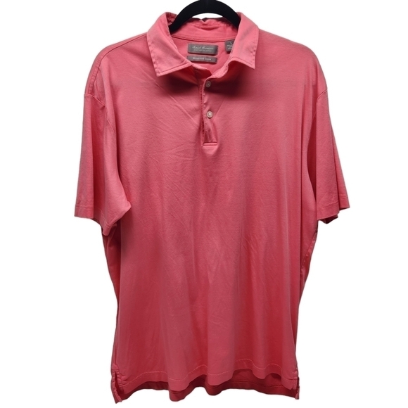 Daniel Cremieux Polo Shirt Short Sleeve Pink 100% Mercerized Cotton, Size Large - Picture 1 of 14
